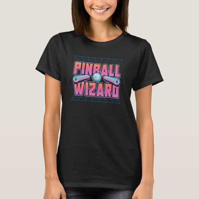Pinball Maskin Flippers Points Arcade Game Pinba T Shirt (Framsida)