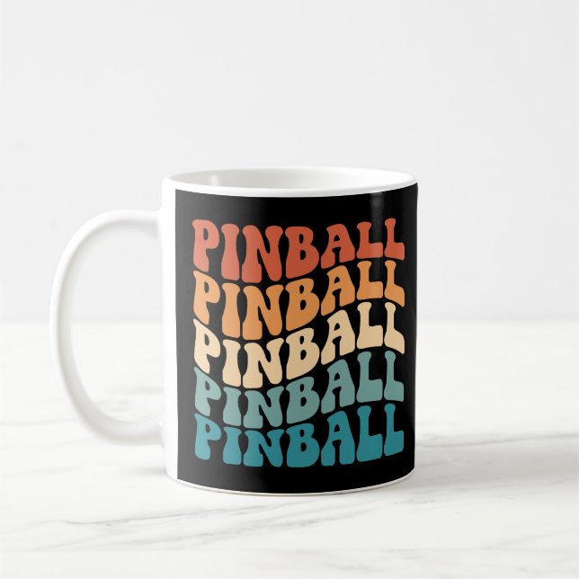 Pinball Retro Groovy Stil Kaffemugg (Vänster)