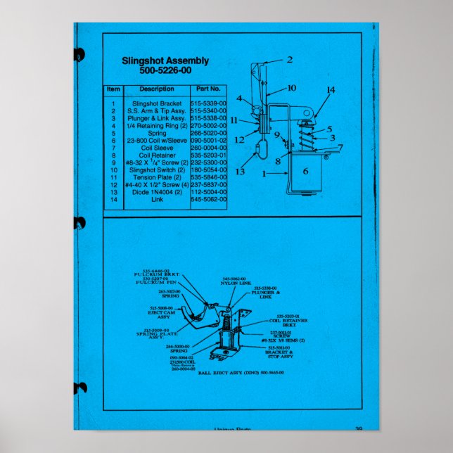 Pinball Slingshot Assembly Poster (Framsidan)