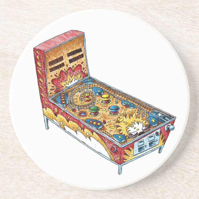 Pinball Underlägg Sandsten (Framsidan)