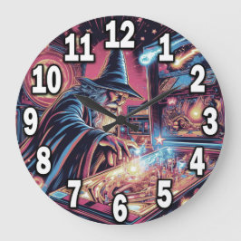 Pinball Wizard Player Acrylic Round Wall Clock #2 Stor Klocka