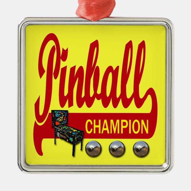 Pinballmästare Julgransprydnad Metall (Framsidan)