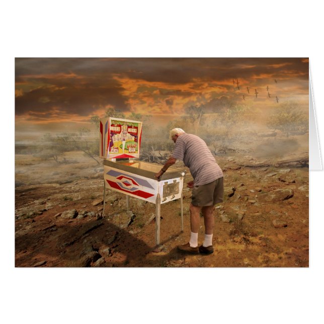 Pinballtrollkarl Hälsningskort (Framsidan Horizontal)