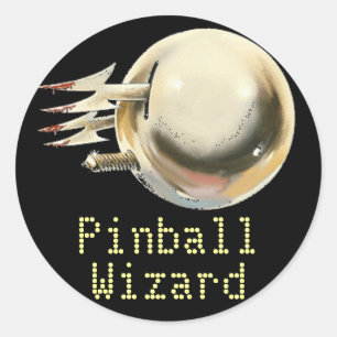 Pinballtrollkarl Runt Klistermärke