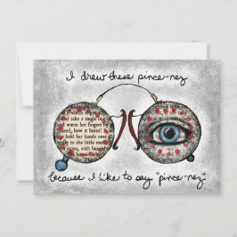 Pince-Nez-hälsningskort Kort