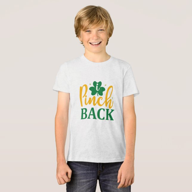 Pinch Back - Funny St. Patrick's Day Kids’ T-Shirt (Framsida Full)