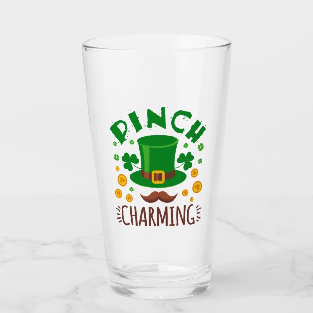 Pinch Charming Funny St patricks day Manar Boys Glaskopp (Framsida)