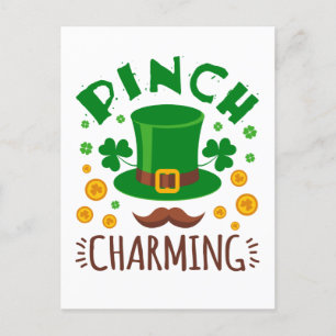 Pinch Charming Funny St patricks day Manar Boys Vykort