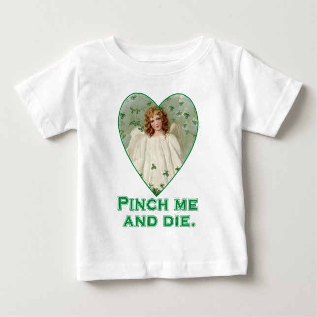 Pinch Me and Die Funny St. Patricks Day Design Tröja (Framsida)