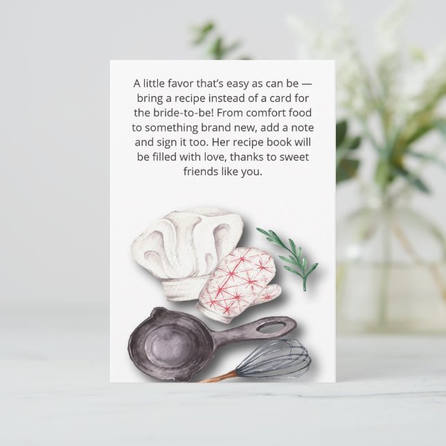 Pinch of Love Kitchen Bridal Shower Tilläggskort (Stående Fram)