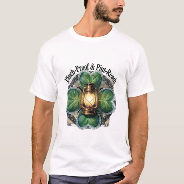 Pinch-Proof Lantern Clover T-Shirt | “Pinch-Proof' (Framsida)