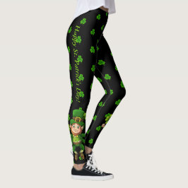 Pinch Proof Lycklig St. Patrick Day Grönt Klöver Leggings