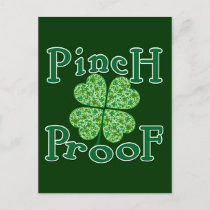 PINCH PROOF med Shamrocks Irish T-shirt Vykort