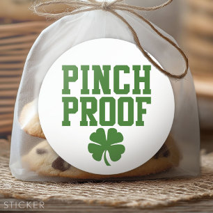 Pinch Proof med St patricks day schamprock Runt Klistermärke