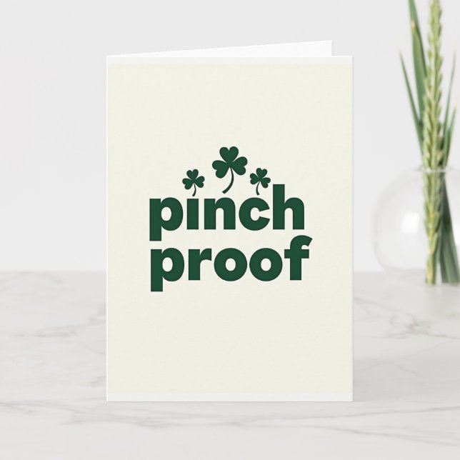 Pinch Proof Shamrock Day Card Kort (Framsida)