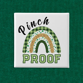 Pinch Proof St Patrick's Day Green Rainbow Plaid Knapp