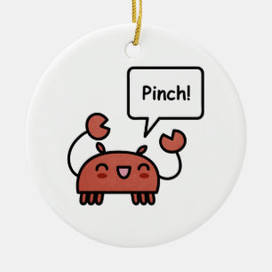 Pinchy krabb julgransprydnad keramik