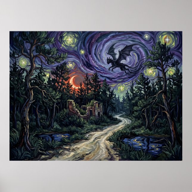Pine Barrens Jersey Devil Stjärnklar natthimmel La Poster (Framsidan)