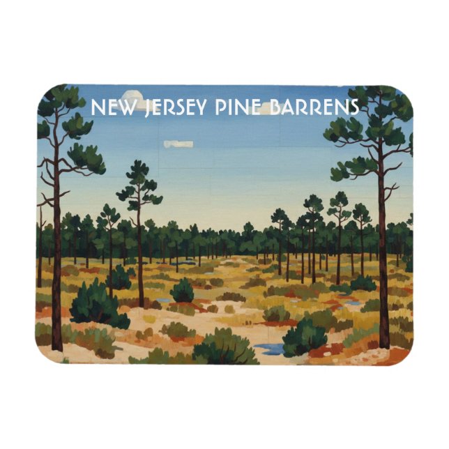 Pine Barrens New Jersey Travel Magnet (Horisontell)