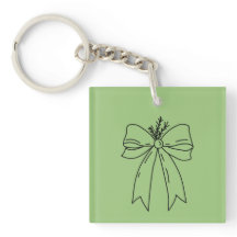 Pine Branch with Bow Minimalist