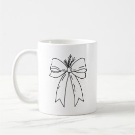 Pine Branch with Bow Minimalist Kaffemugg