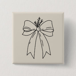 Pine Branch with Bow Minimalist Knapp
