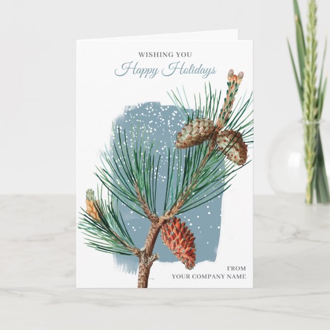 Pine Cone Christmas Clients Customer Employees Helgkort (Framsida)