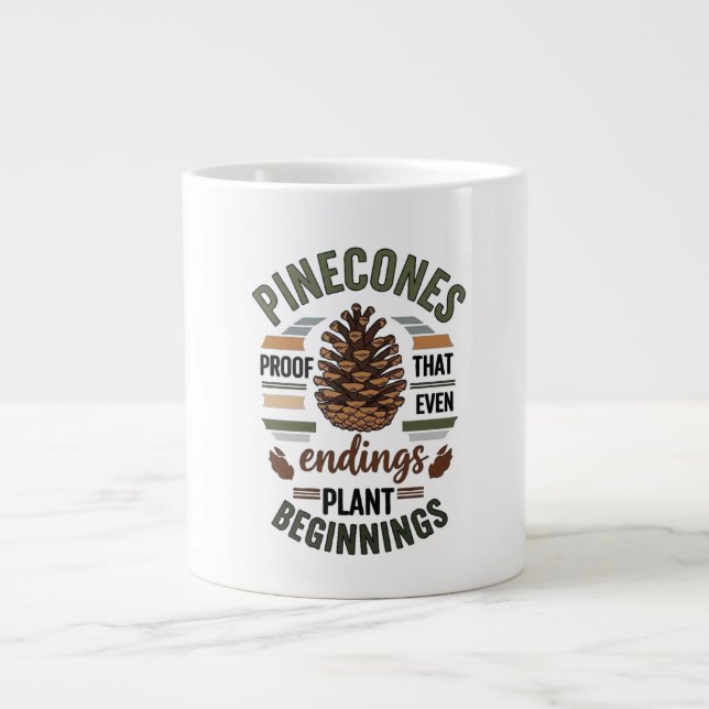 Pine cone design - The Evergreen Promise Jumbo Mugg (Framsidan)