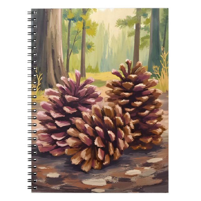 Pine Cones | Fall Autumn Watercolor Forest Anteckningsbok (Framsidan)