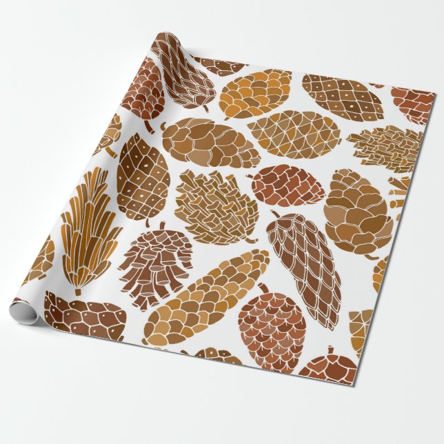 Pine cones seamless pattern presentpapper (Utrullad)