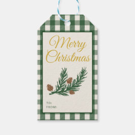 Pine Needle Lane Christmas - Deep Pine Green Presentetikett