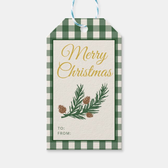 Pine Needle Lane Christmas - Djup Tallgrön Presentetikett (Framsidan)