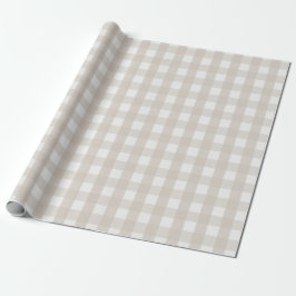 Pine Needle Lane Gingham - Stone Beige Presentpapper