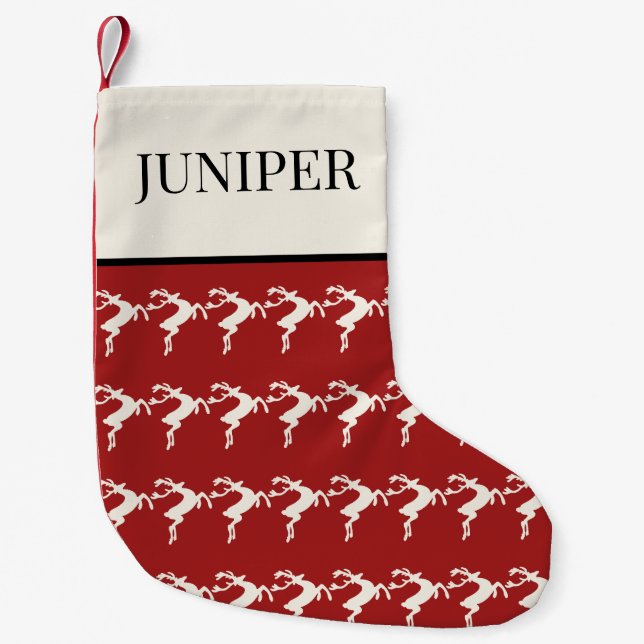 Pine Needle Lane - Rustic Gallop Pattern Liten Julstrumpa (Framsidan)