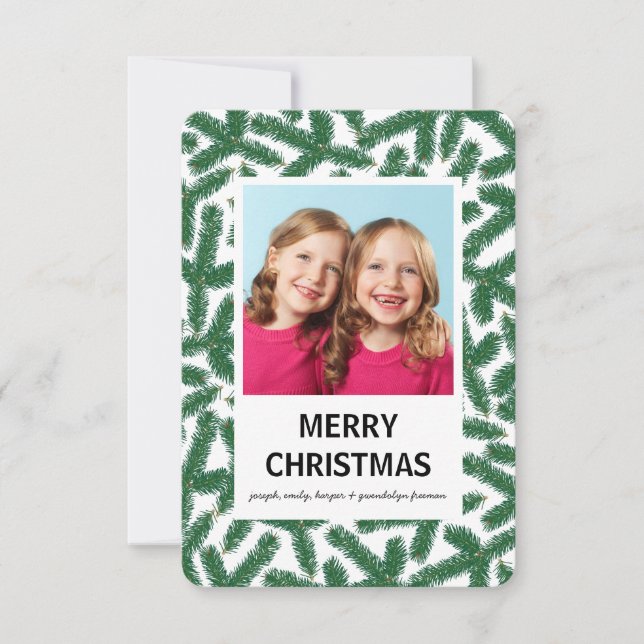 Pine Sprigs - 3x5 Glad jul kort (Framsida)