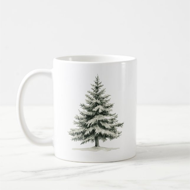 Pine Tree Covered with snow Kaffemugg (Vänster)