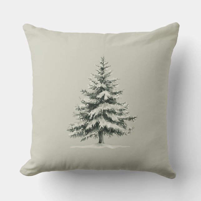 Pine Tree Covered with snow Kudde (Framsida)