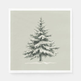 Pine Tree Covered with snow Pappersservett