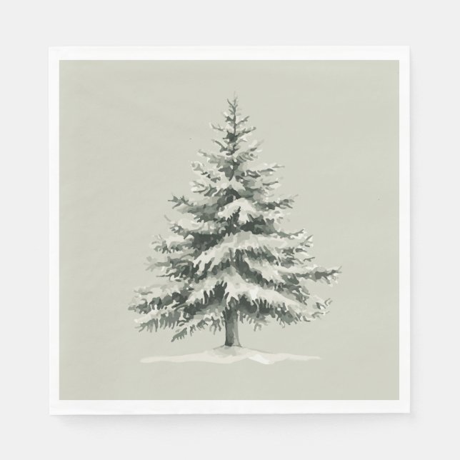 Pine Tree Covered with snow Pappersservett (Framsidan)