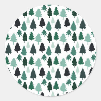Pine Tree Pattern Green Runt Klistermärke