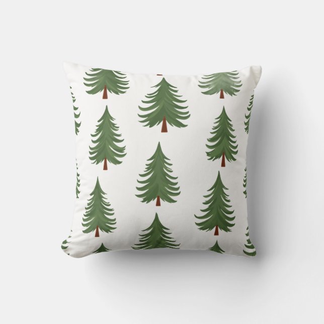 Pine Tree Repeat Pattern – Evergreen Forest Design Kudde (Framsida)