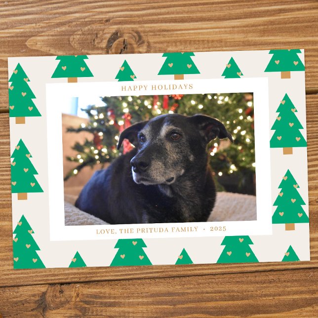 Pine Trees Holiday Photo Card Julkort (Skapare uppladdad)