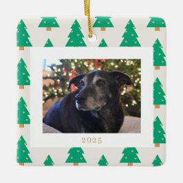 Pine Trees Holiday Photo Julgransprydnad Keramik