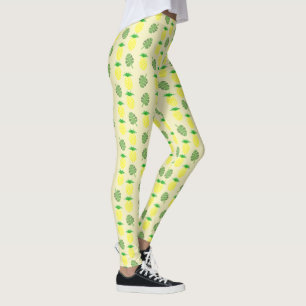 Pineale och Handflatan Löv vid den tropiska sommar Leggings
