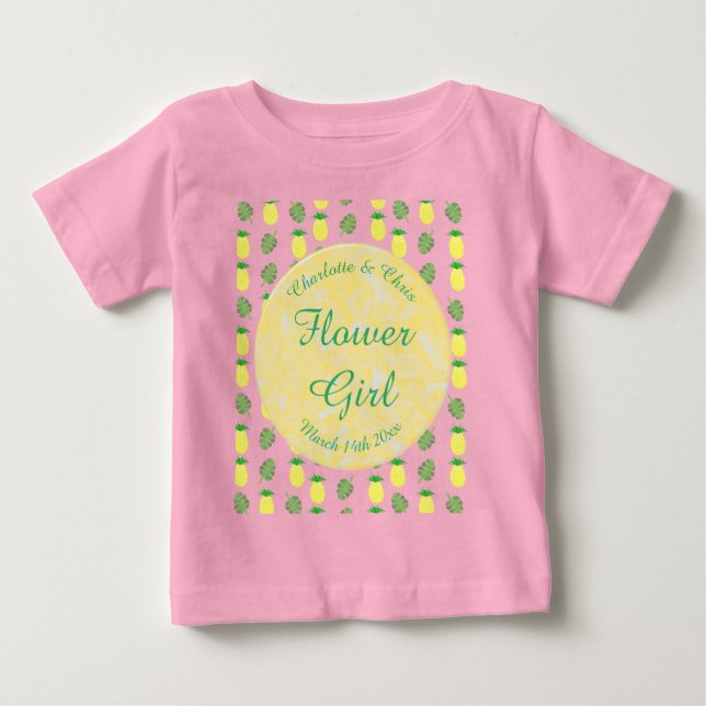 Pineale och Handflatan Löv vid den tropiska sommar T Shirt (Framsida)