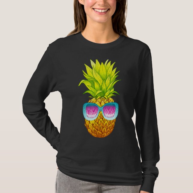 Pineale Sunglasses Beach-sommaren T Shirt (Framsida)