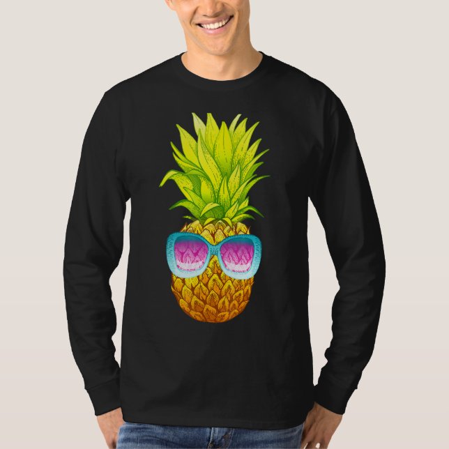 Pineale Sunglasses Beach-sommaren T Shirt (Framsida)