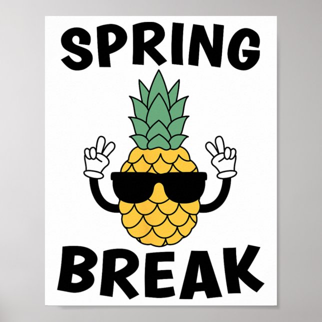 Pineale Sungles Tropical Beach Vaca Poster (Framsidan)