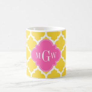 Pineaple Moroccan #5 Shock rosa2 3 Initial Monogra Kaffemugg