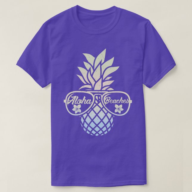 Pineapple Aloha Beacher Hawaii Hawaiian Summer (1) T Shirt (Design framsida)